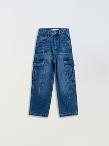 Abbigliamento per Bambini 2026, <span class=keywords><strong>Pantaloni</strong></span> in Denim Lavato <span class=keywords><strong>con</strong></span> Grandi <span class=keywords><strong>Tasche</strong></span> su Entrambi i Lati per Ragazze da 1 a 14 Anni, Stile Street - Product Image 6