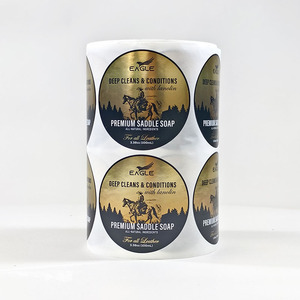 Tùy chỉnh in ấn Glossy Bạc Pet dính nhãn sang trọng không thấm nước Vinyl lá dập Vòng Sticker - Product Image 2