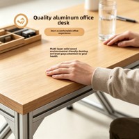 Table de conférence multi-personnes en profilé aluminium HYZ-227X, bureau informatique mobile, design simple et moderne, idéal pour l'expérimentation