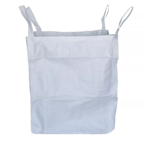 Sac tonneau en plastique PP blanc personnalisable, conteneur FIBC plat recyclable, épaissi, à quatre sangles, capacité tonneau, palette souple - Product Image 1