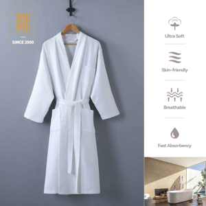 Luxury Hotel Waffle Bath Robe Customized Cotton Absorbent <strong>Bathrobe</strong> - Product Image 4