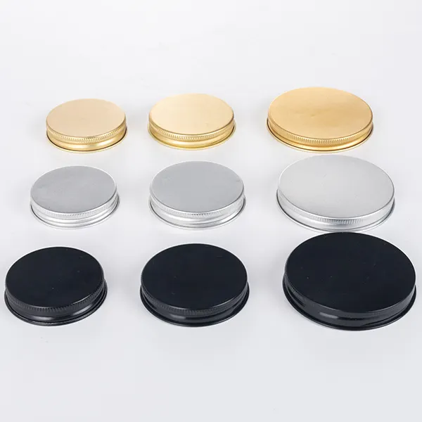 Black Metal Lids Stocked 70-400 Silver Gold and Black Screw Metal Lid for Glass Jar