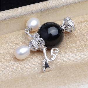 Pendentif en argent S925 en forme de perle baroque, 3 perles avec trou traversant, support vide, 5586 Alara, pendentif de lampe, composants de bijoux - Product Image 4