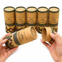 Emballage personnalisé en tube de papier biodégradable de qualité alimentaire pour le thé, le café, les épices en poudre, conteneur en carton cylindrique
