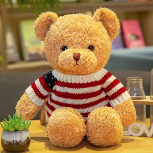 Peluche ours en peluche bouclé doux 30 cm, animal en peluche prêt à être expédié, cadeau de la Saint-Valentin - Product Image 3