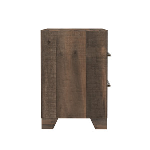 Plinz Brown 2 <b>Drawer</b> Nightstand Wood <b>Storage</b> Cabinet Bedroom Furniture - Product Image 4