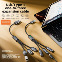 Hub USB Type-C multifonction à trois ports avec adaptateur OTG et câble de charge 5V 3A pour tous vos appareils