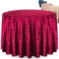 Nappe ronde en velours rose blush, 100% polyester, lavable, bon marché, française, unie, 2025