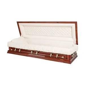 Cercueil et boîte à cercueil en bois massif Cercueil de crémation Vente en gros Cercueil de style italien en bois de paulownia de haute qualité