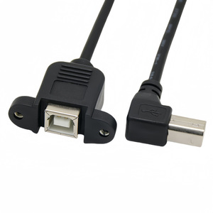<b>Usb</b> <b>Printer</b> Extension <b>Cable</b> 90 Degree Elbow Bm To Bf Male To Female Connector With Screw Holes Square Interface - Product Image 4