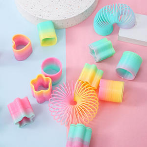 彩虹弹簧戒指创意小礼品五边形星星圆形各种形状图案促销玩具 - Product Image 3