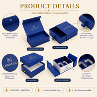 Kotak Kemasan Warna Premium Kustom dengan Laminasi Matt, Tutup Laci Magnetik Flip Top, Alas Kotak dengan Pintu Ganda, Sisipan Busa, Kotak Hadiah