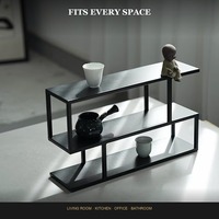 Étagère de présentation de thé minimaliste durable à trois niveaux, support en métal pour tasses à thé, étagère de rangement pour salon et cuisine