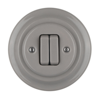 Interrupteur à bouton encastré électrique en porcelaine vintage 10A 250V 2 gangs 1 voie fabriqué en Chine