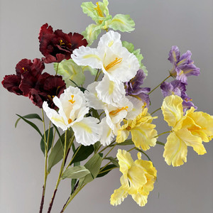 3 Cabezas de <span class=keywords><strong>Iris</strong></span> de Seda Alice, Flores Artificiales Realistas para Decoraciones de Boda, Arreglos Florales, Hogar y Hotel - Product Image 5