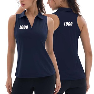 Vêtements en gros <span class=keywords><strong>Polo</strong></span> de golf pour femmes Logo personnalisé sans manches <span class=keywords><strong>Polo</strong></span> de golf pour femmes Chemise pour femmes de haute qualité - Product Image 1