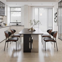 Ensemble de table et chaises de salle à manger de luxe côtier moderne avec plateau en cristal et pieds en acier inoxydable, 6 places, respectueux de l'environnement, pour hôtel/restaurant