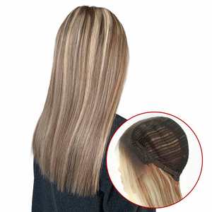 วิกผมหน้าผากลูกไม้สวิสแบบเส้นผมแท้คุณภาพสูงจากจีน รุ่นใหม่ปี 2026  ผสมสีบลอนด์  ดูเป็นธรรมชาติ  พร้อมรากผมที่ดูเหมือนจริง - Product Image 1