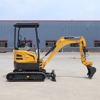 Excavator Mini Derette RT20 dengan Quick Coupler, Carrier Alat Multiguna, Mesin Diesel Kubota untuk Bucket Breaker dan Auger