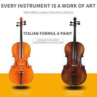 Violon acoustique professionnel en ébène, fait à la main, 10 pièces, vernis à huile, touche acoustique, 4/4 celot, fabriqué en chine