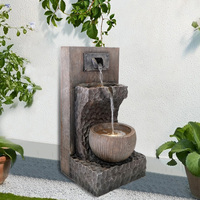 Bronze extérieur caractéristique de l'eau pierre mur fontaine résine artisanat décoratif pompe électrique cascade pour l'utilisation de jardin
