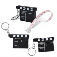 Cadeaux promotionnels d'entreprise : Porte-clés mètre ruban en plastique de 1,5 m, design en forme de panneau de cinéma, mini ruban à mesurer personnalisé
