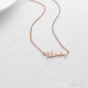 Dropshipping 고급 라이트 럭셔리 패션 맞춤형 스테인레스 스틸 도금 18K 골드 이름 목걸이 - Product Image 4