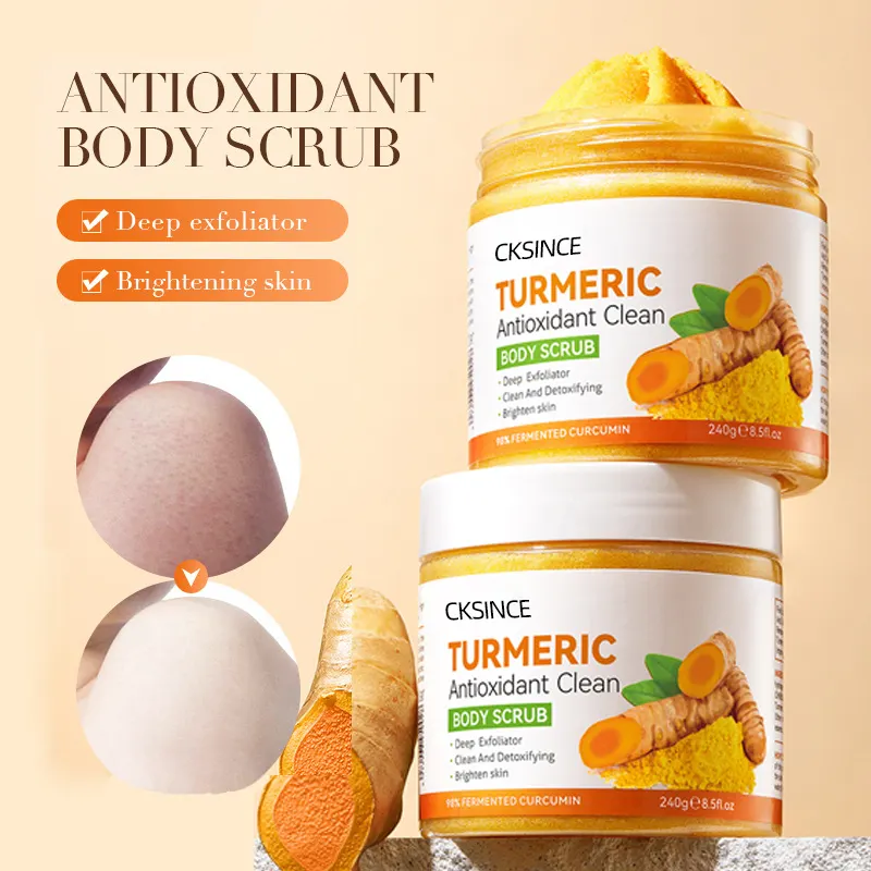 Logo Cusotom Scrub per il corpo con olio essenziale per la pelle medico sbiancante Scrub per il viso corpo naturale cura della pelle alla vaniglia Scrub per il corpo