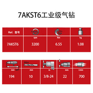 สว่านลมอุตสาหกรรม Ingersoll Rand รุ่น 7AKST6 หัวจับแบบ Hex ความเร็ว 3900 รอบต่อนาที สำหรับงานรื้อถอน - Product Image 5