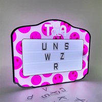 Panneau de Message LED Lumineux et Coloré Rechargeable avec Lettres Interchangeables Personnalisables pour Bar et Fête