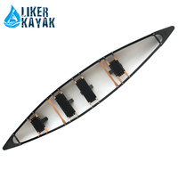 Canoë à aubes canadien de haute qualité à 3 places, en plastique, de type C1, avec sièges en bois, 4,86 m, durable