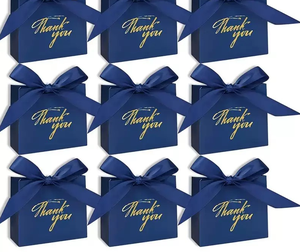 Cajas de Regalo de Papel con Lámina Dorada Blanca al por Mayor, con Lazo de Satén, Mini Cajas de Regalo para Baby Shower, Boda, Dulces - Product Image 4