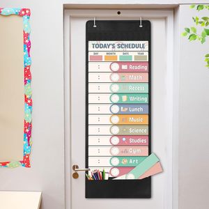 Tabla de horarios diarios de bolsillo, 31 tarjetas reutilizables, 14 bolsillos, tablero de gestión del tiempo en el aula, decoración para el regreso a la escuela - Product Image 6