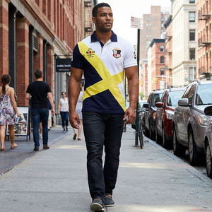 Chemises polo pour hommes en coton à manches courtes, brodées, de qualité supérieure, en gros, de couleurs mélangées, nouvelle mode - Product Image 2