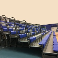 Sièges et chaises de tribune de stade - Bois/Plastique/Acier inoxydable rétractables ignifuges pour usage sportif, scolaire et en salle de sport