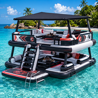 Plateforme flottante gonflable pour lacs, mers et piscines, avec une forte flottabilité, idéale pour les fêtes aquatiques en famille et le bain de soleil estival.
