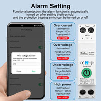 Interrupteur intelligent Zigbee 63A avec moniteur d'énergie, programmation horaire, disjoncteur, relais temporisé, MCB, protection contre les surtensions, compatible Smart Life