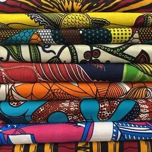 Venta al por mayor 100% algodón hitarget 6yds bloque Ankara tela cera Africana impresión hollandais batik tela de algodón