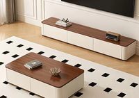 Ensemble table basse et meuble TV, meubles de rangement avec table d'appoint pour petit salon