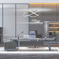 Meuble de bureau de direction haut de gamme au design moderne, table de bureau de direction personnalisée, bureau de direction de luxe extensible en bois