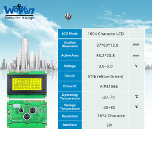 Waiken 2.7 Inch 16x4 <strong>Character</strong> STN Blue/Yellow-Green Monochrome <strong>LCD</strong> <strong>Module</strong> 80x32 SPI Interface Low Power Fast Response SPLC780C - Product Image 4
