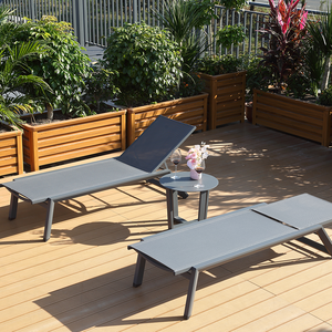 Chaise <span class=keywords><strong>inclinable</strong></span> d'extérieur pliable et portable durable, cadre en bambou, tissu en maille respirant pour une utilisation au bord de la piscine, dans le jardin ou au parc - Product Image 4