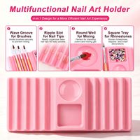 Palette multifonctionnelle pour mélange de gels d'ongles, support pour stylos, support pour ongles en acrylique, plateau organisateur de strass