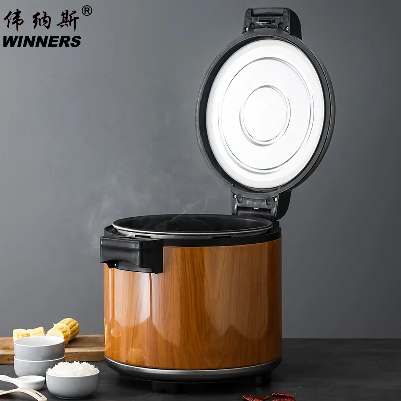 Uso comercial 23L calentador de alimentos grande calentador de arroz eléctrico con tapa con bisagras