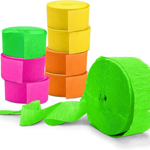 Papel Crepé Biodegradable, Suave, Resistente y Elástico para Manualidades Florales, Rollos de Papel Crepé Arrugado para Colas de Cometas, Festivales y Eventos - Product Image 5