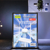 Support de présentation de table rectangulaire A5 mince avec éclairage LED, double format, pour affiches, menus et publicité