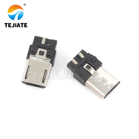 Conector USB Micro Macho TEJIATE para Hembra, SMT 2.0, 6, 4 Pines, Accesorios, Piezas, Conector USB de Doble Capa de 5 Pines