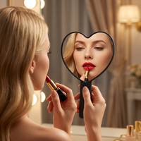 Miroir cosmétique portable en forme de cœur Zonyin, personnalisable avec logo, en plastique, pour maquillage, cadeau promotionnel