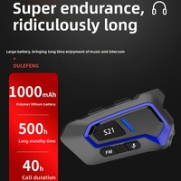 Casque de moto à alimentation directe pour casque d'interphone Bluetooth portée de 1200m prend en charge le microphone parlant simultané à 6 personnes