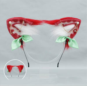 Bandeau oreilles <span class=keywords><strong>de</strong></span> chat Lolita et <span class=keywords><strong>fraise</strong></span> pour filles, ensemble d'accessoires pour déguisement, accessoire <span class=keywords><strong>de</strong></span> <span class=keywords><strong>queue</strong></span> - Product Image 3